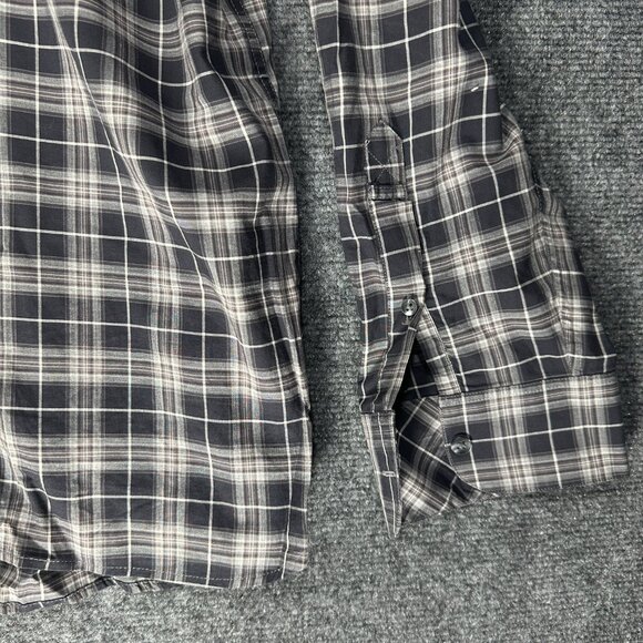 Hickey Freeman Shirt Mens XXL  Gray Cotton Plaid Button Up Long Sleeve - Picture 3 of 7